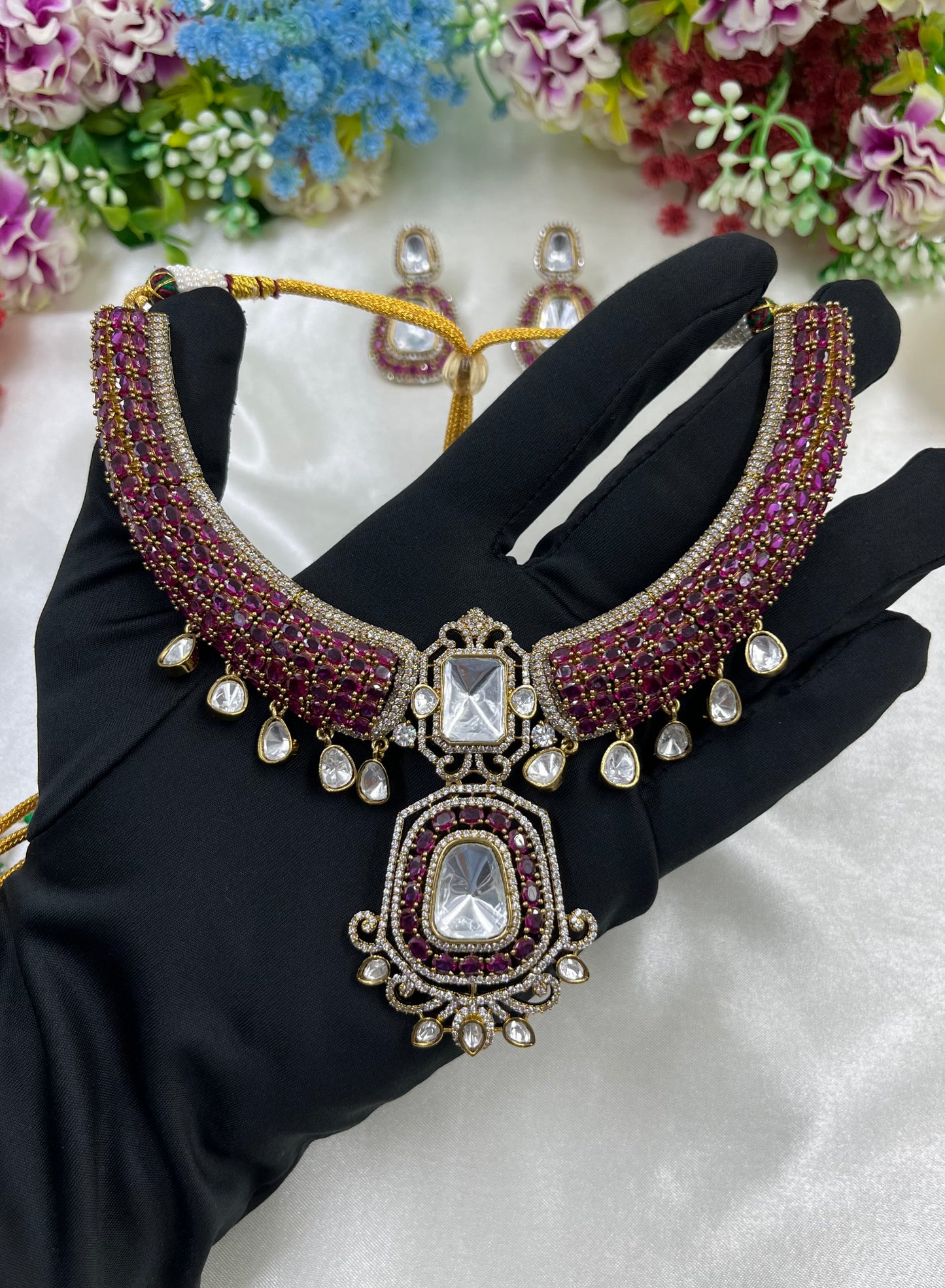 Ishwari Moissanite Victorian Necklace