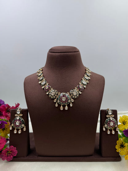 KAVYA KUNDAN PREMIUM MOISSANITE NECKLACE