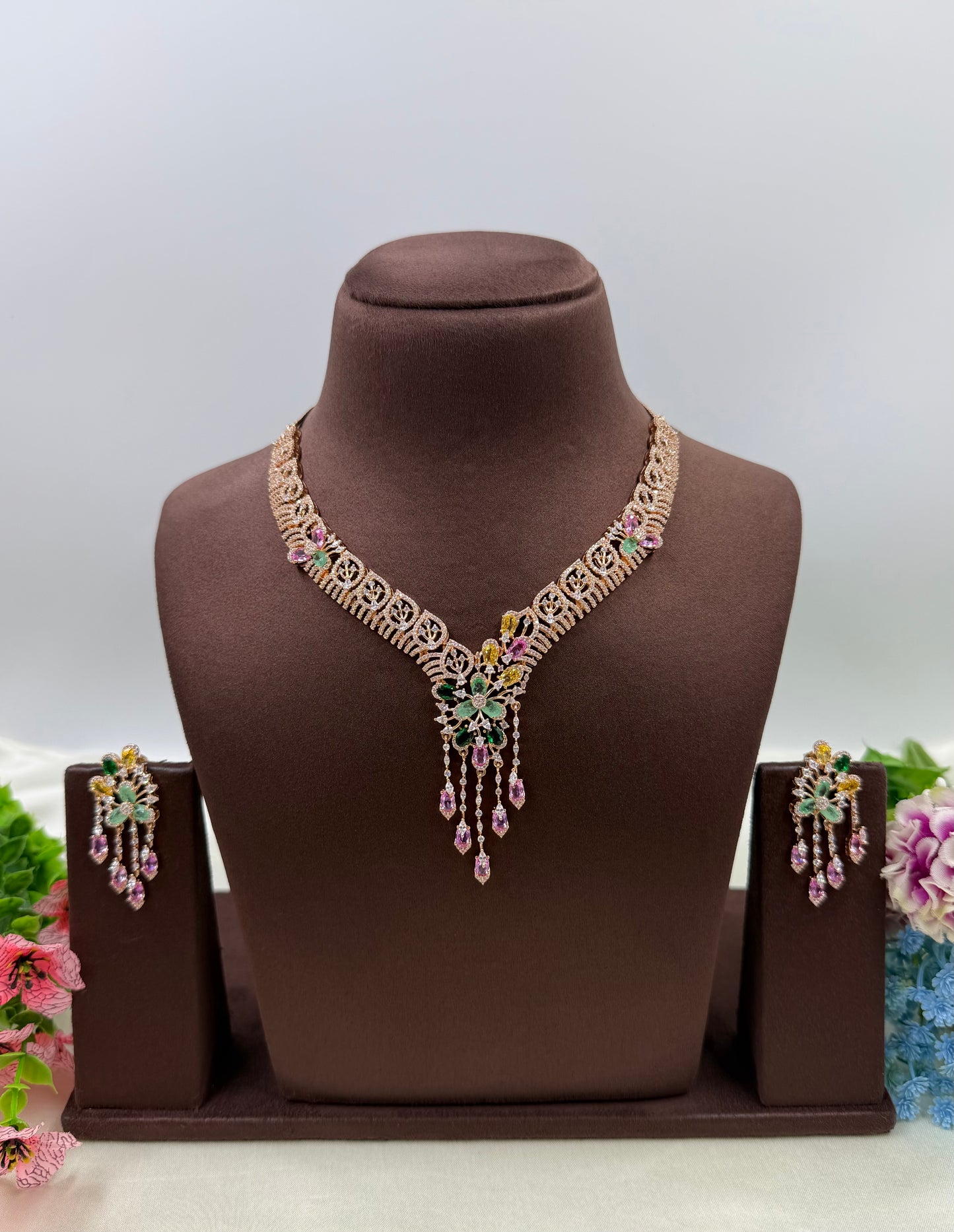 Liana American Diamond Necklace Set
