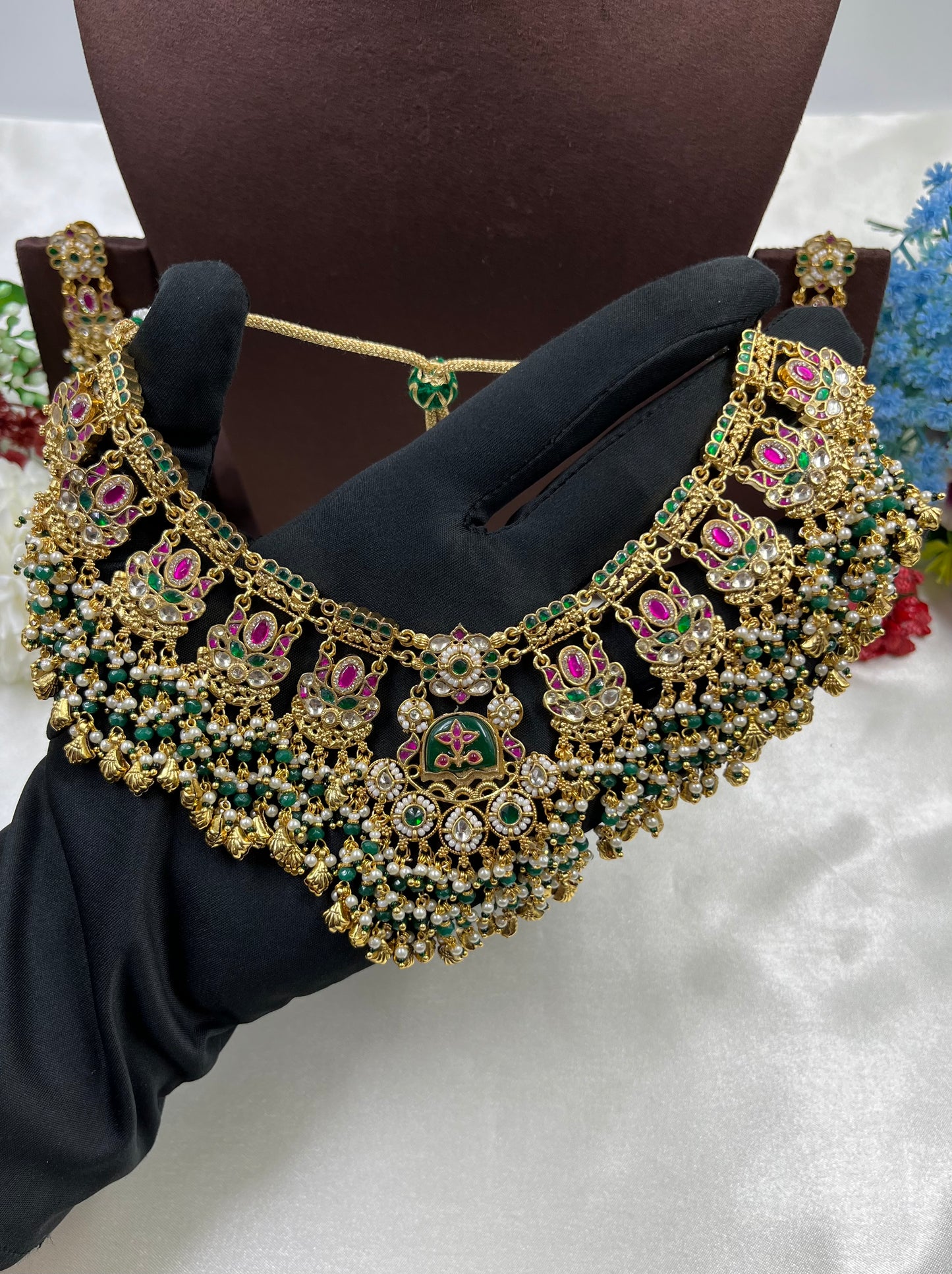 Meher Pachi Kundan Premium Necklace