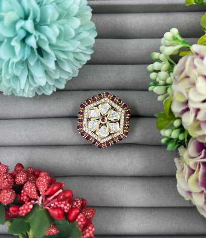 Haath Phool Moissanite Ring