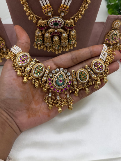 Vibha Premium Heritage Chorski Combo Necklace Set