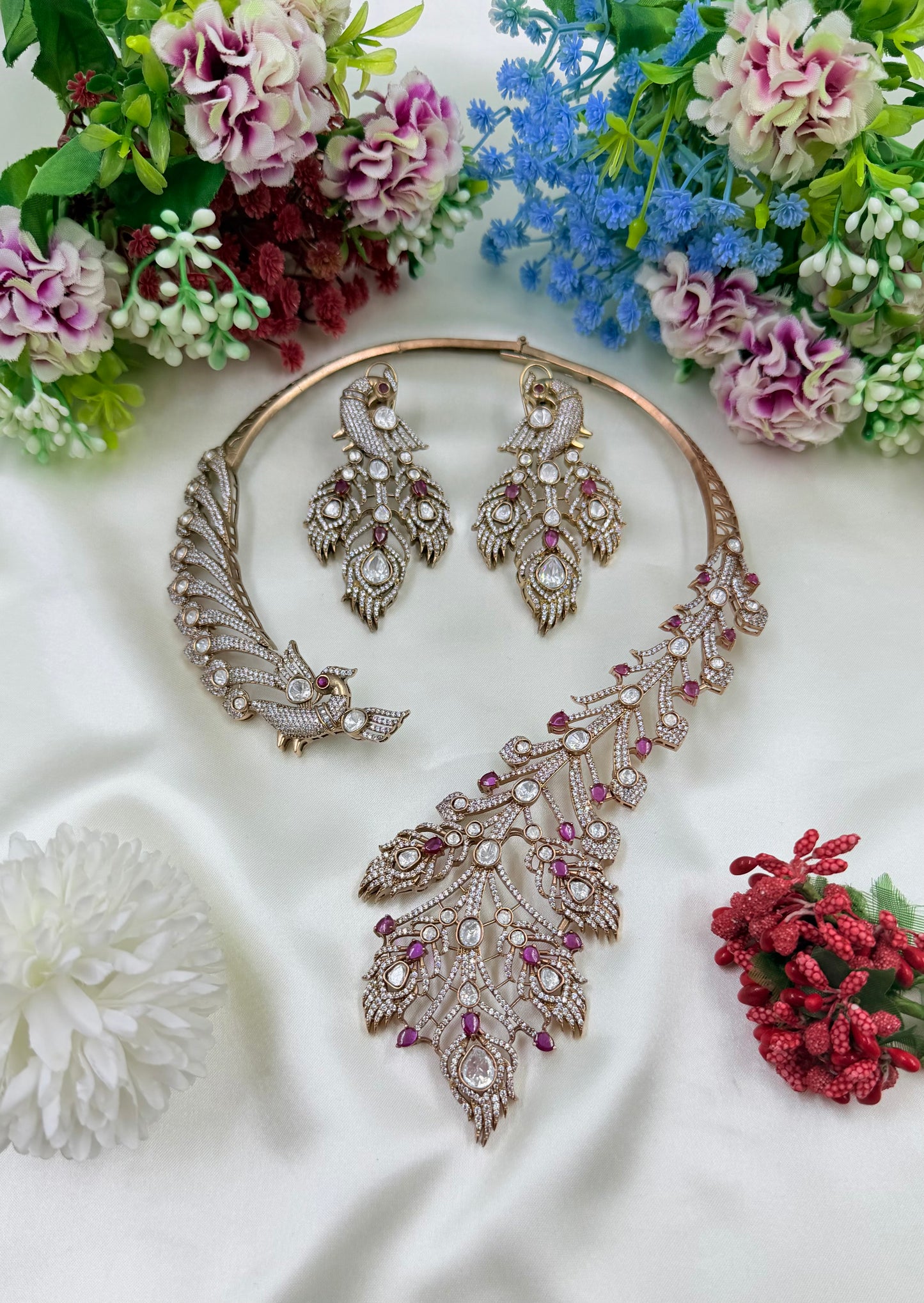 Ayushi Jaipuri Kundan Hasli Set