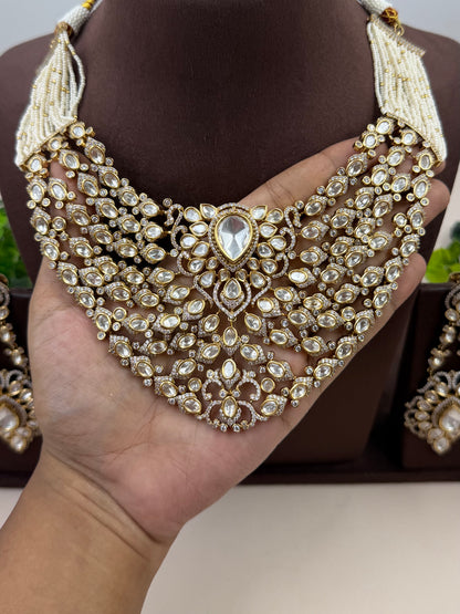 Sanskriti Moissanite Choker Necklace Set