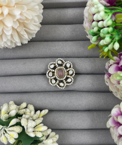 Floral Gemstone Kundan Ring