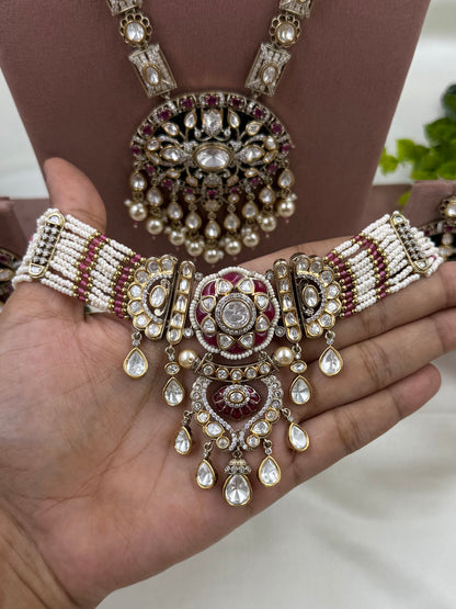 Kasturi Victorian Premium Combo Necklace Set