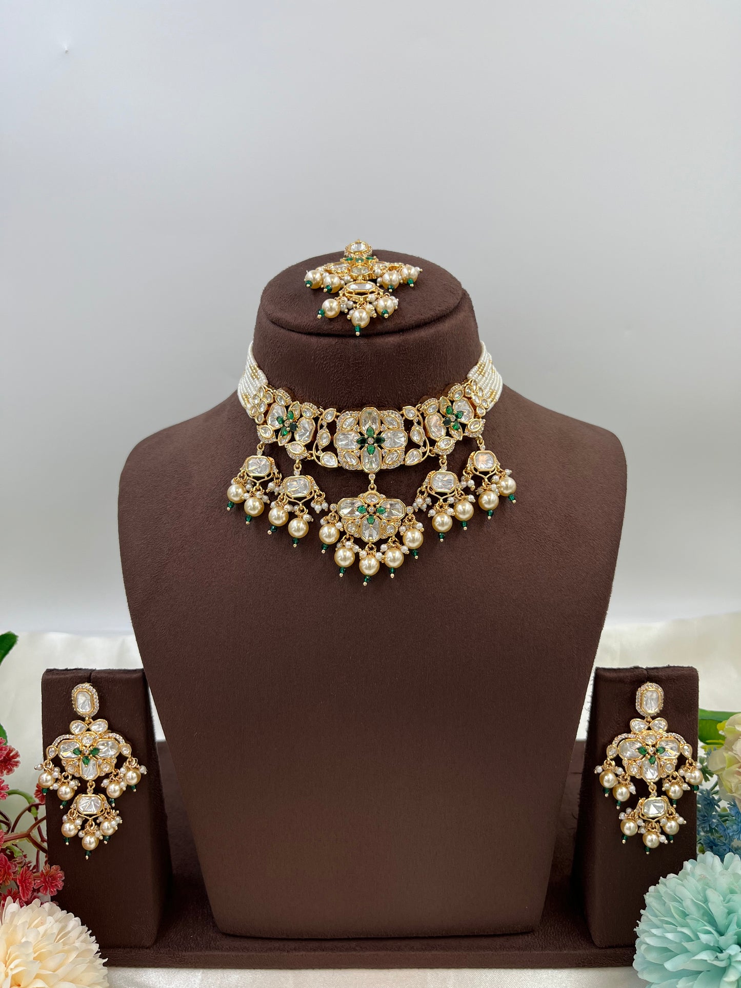 Noor Nazaakat Moissanite Kundan Necklace