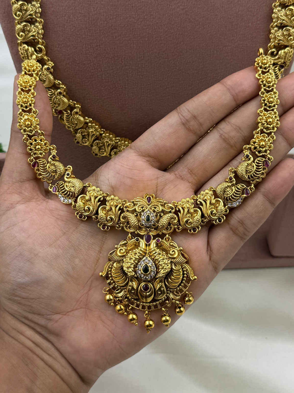 Aadhya South Traditional Combo Necklace Set