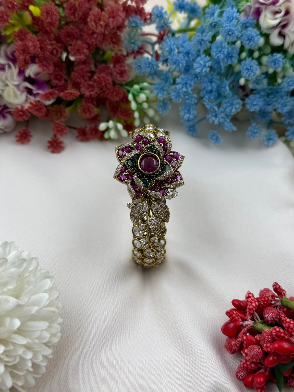 Priyanka Victorian Moissanite Kada (Openable)