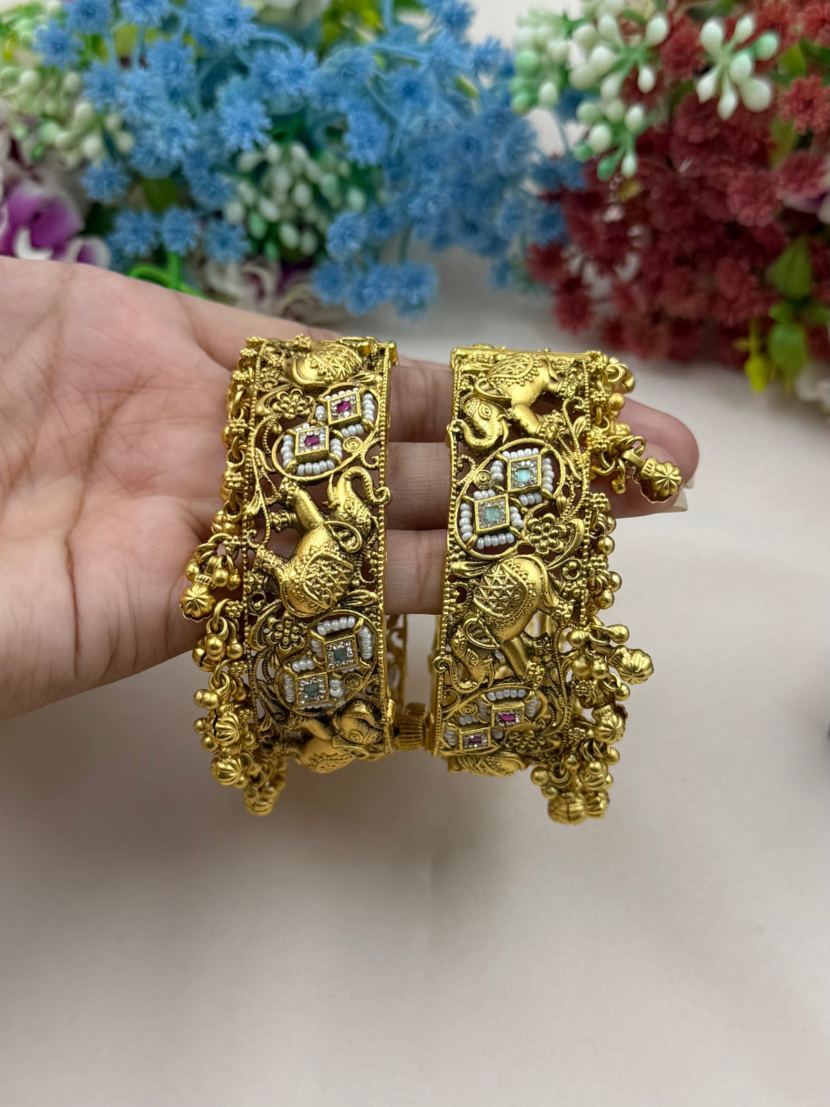 Sushmita South Temple Bangles (Openable)