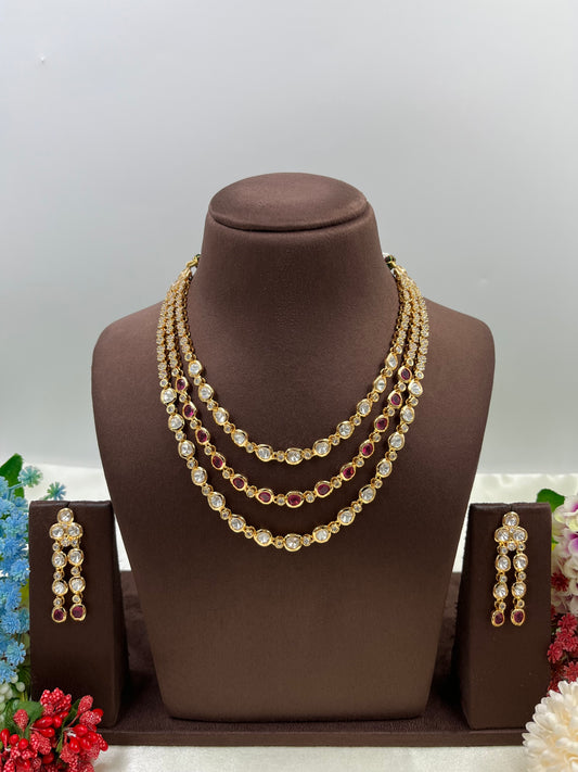 Triple Holo Moissanite Necklace