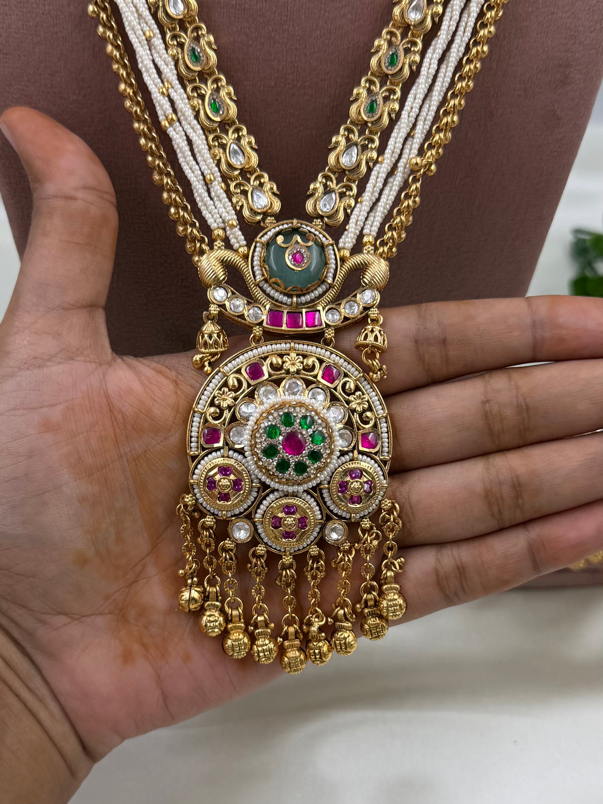 Dhanya Premium Heritage Chorski Combo Necklace Set