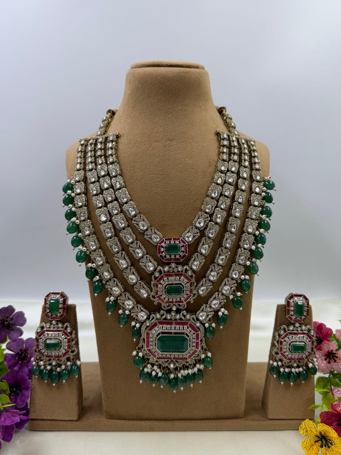 Brinda Victorian Long Necklace Set