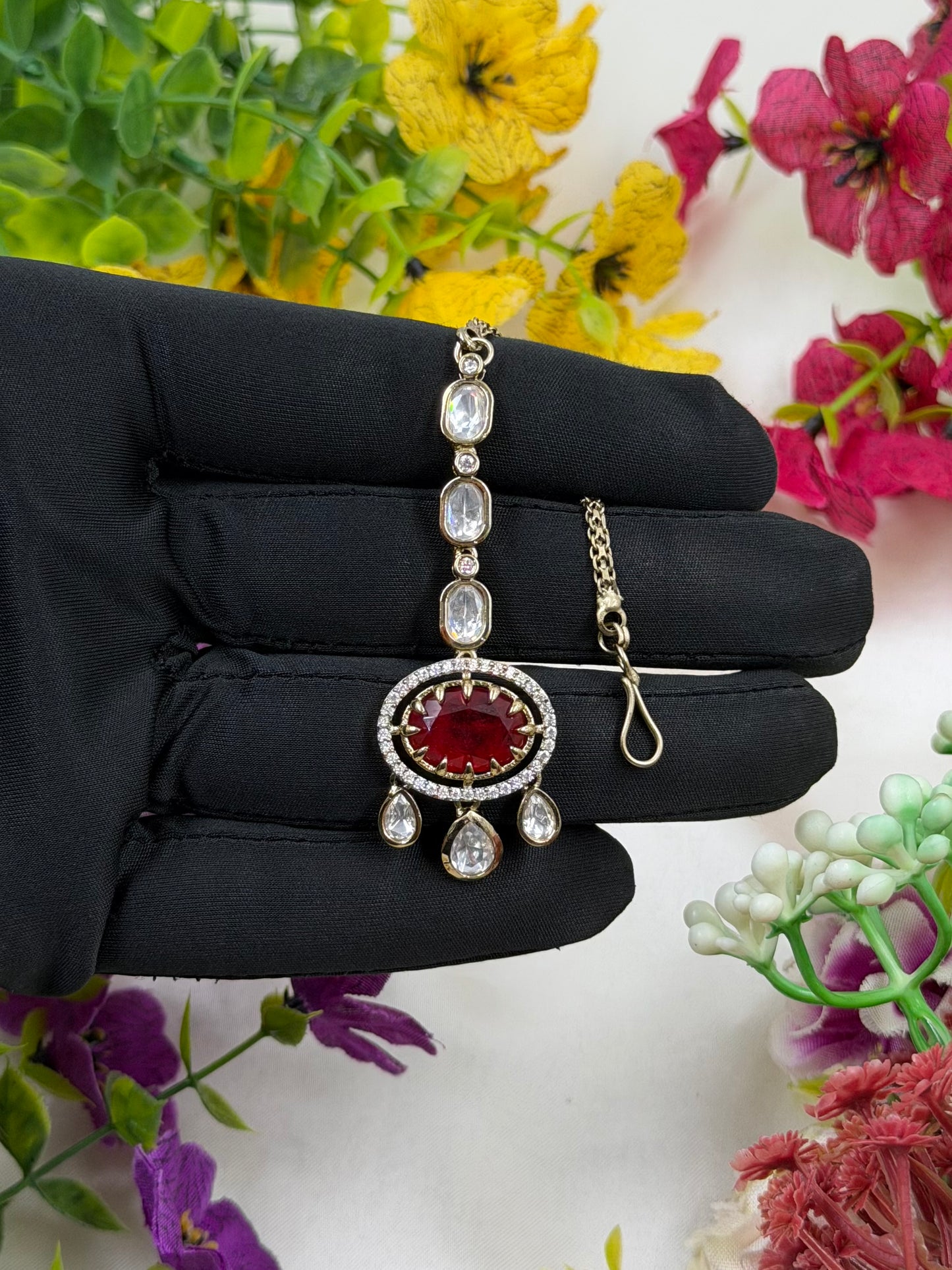 Neeta Victorian Moissanite Mang Tika