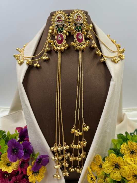 Vinita Kashmiri Jhumka Earring With Earchain