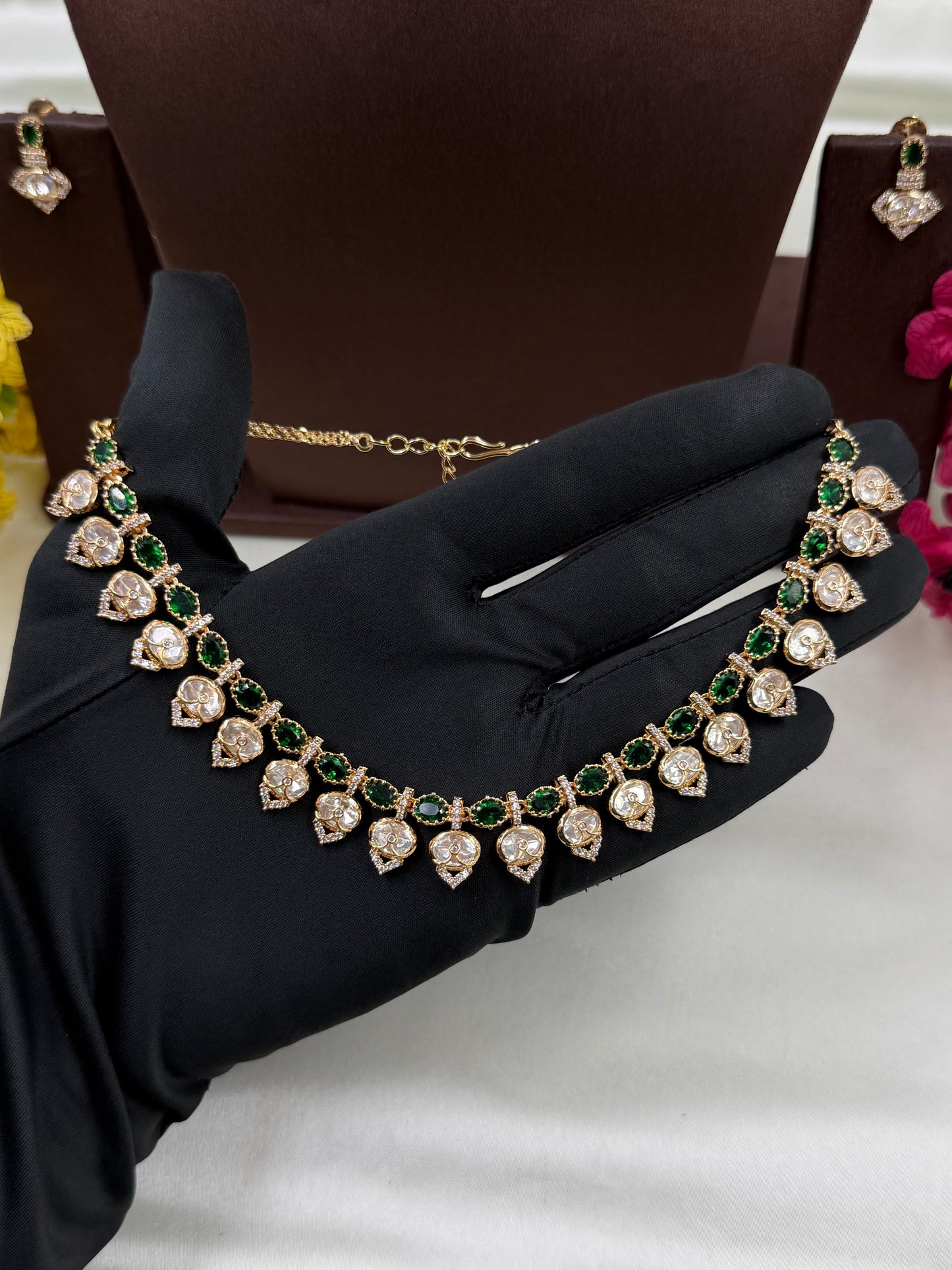 Uma Moissanite Delicate Necklace Set