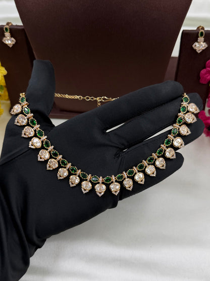 Uma Moissanite Delicate Necklace Set