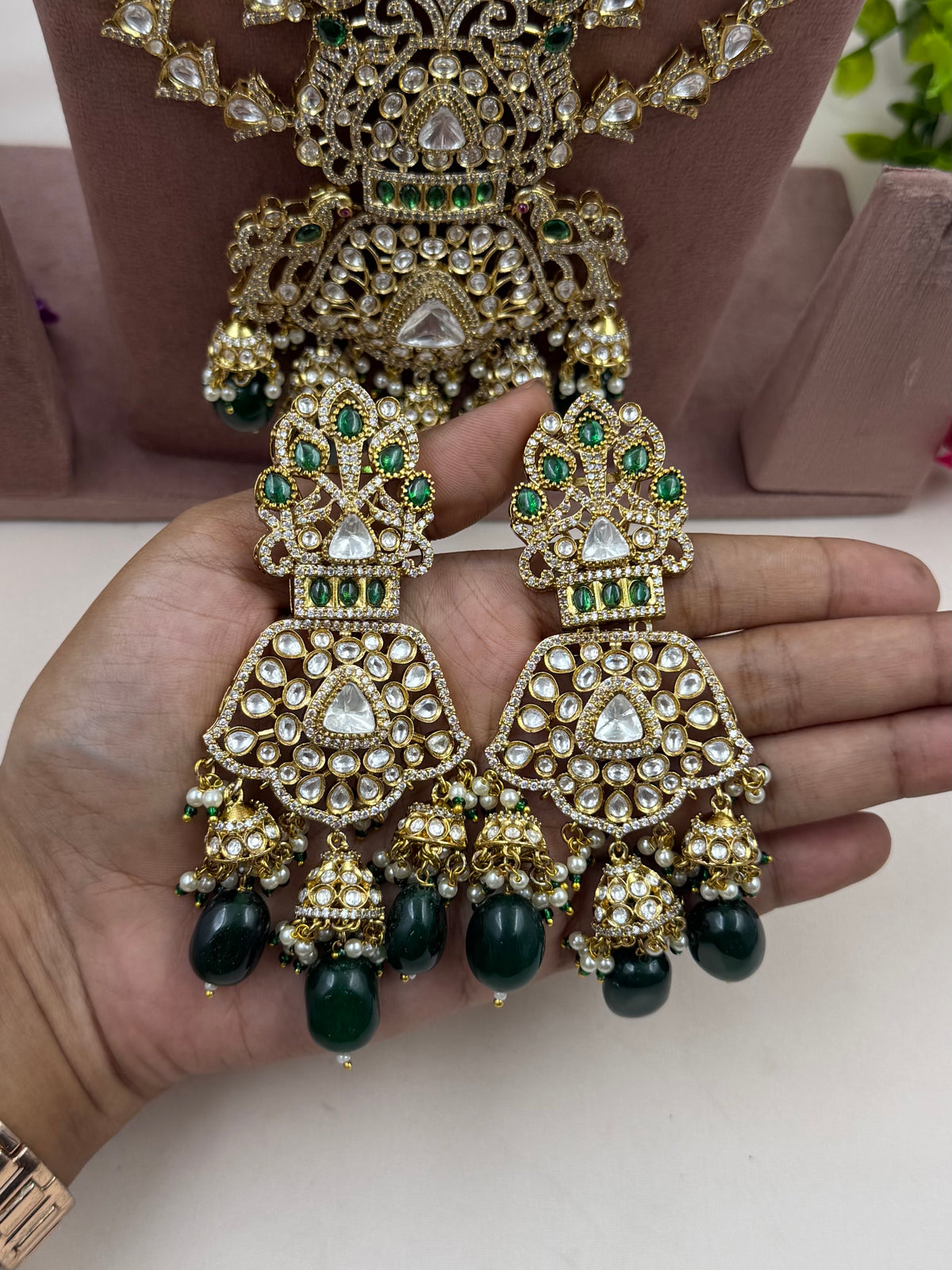 Suranjana Polki Bridal Long Necklace Set