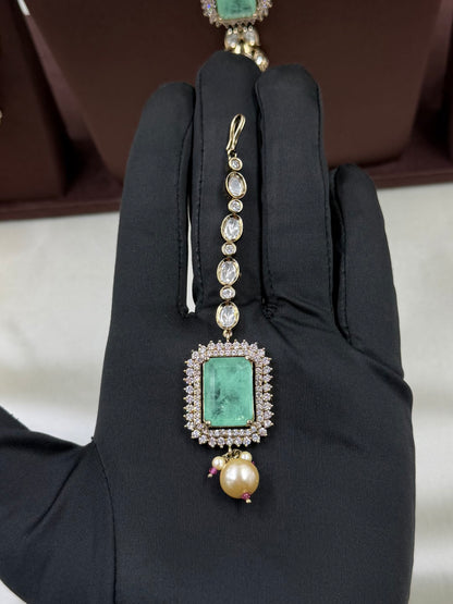 Neha Victorian Moissanite Necklace Set