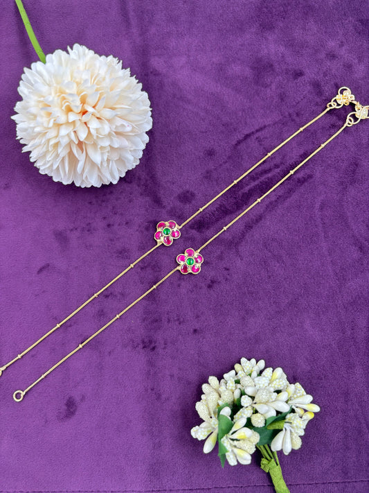 Roohi Premium Pachi kundan Anklet
