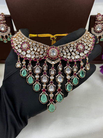 Anushka Moissanite Choker Necklace Set