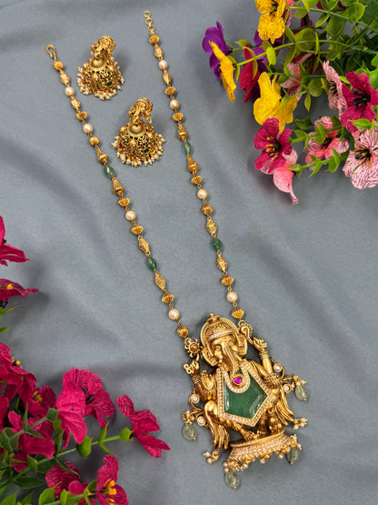 Madhuri South Indian Temple Semi-Long Necklace