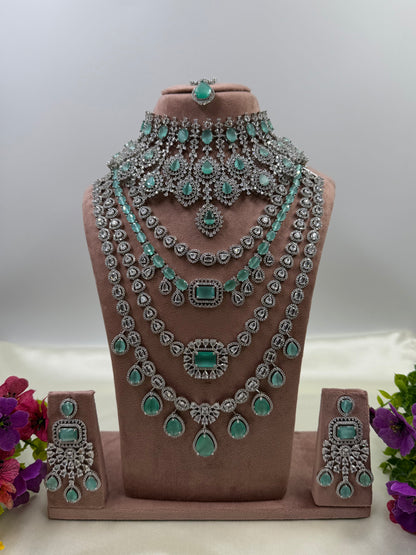 Tina Premium American Diamond Combo Set