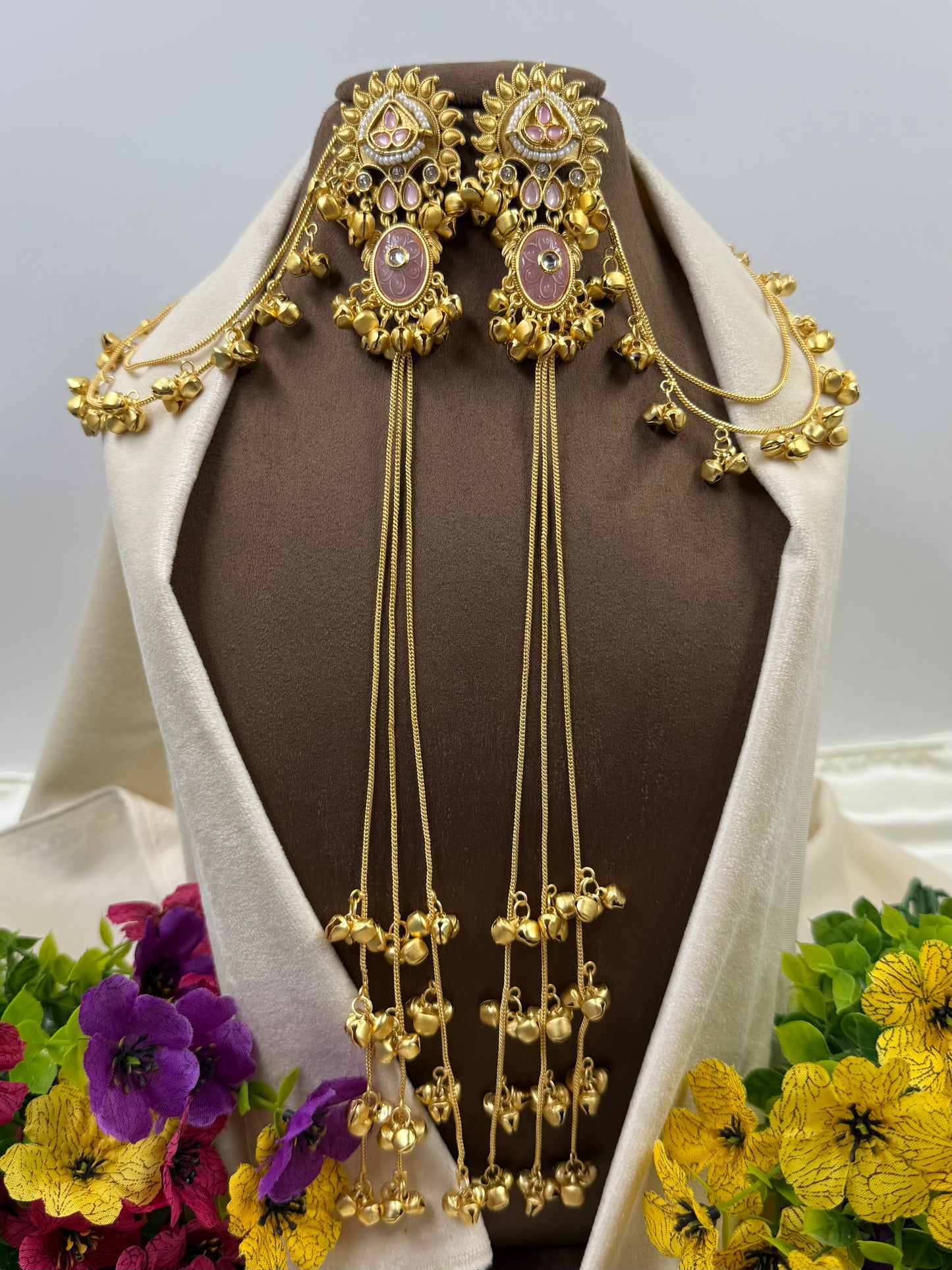 Vinita Kashmiri Jhumka Earring With Earchain