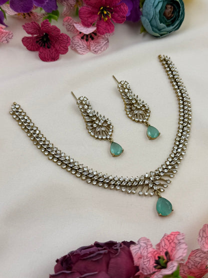 Kareena Victorian American Diamond Delicate Necklace