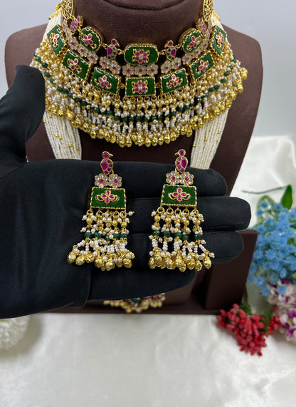 Sura Pachi Kundan Combo Set