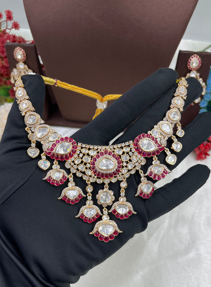 Dhvani Moissanite Kundan Necklace