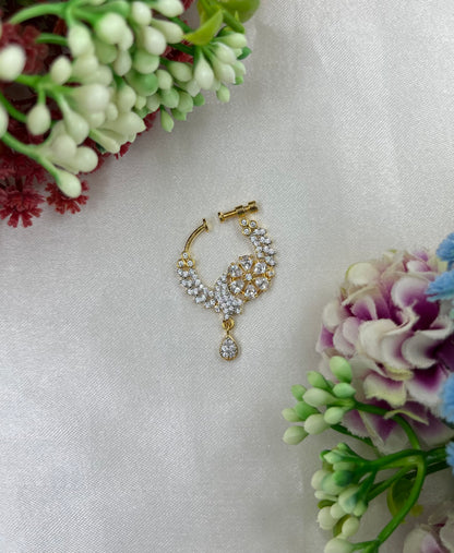 Ivory Bloom Gold AD Nose Ring