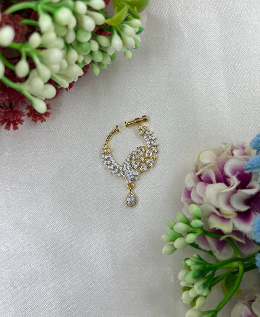 Ivory Bloom Gold AD Nose Ring