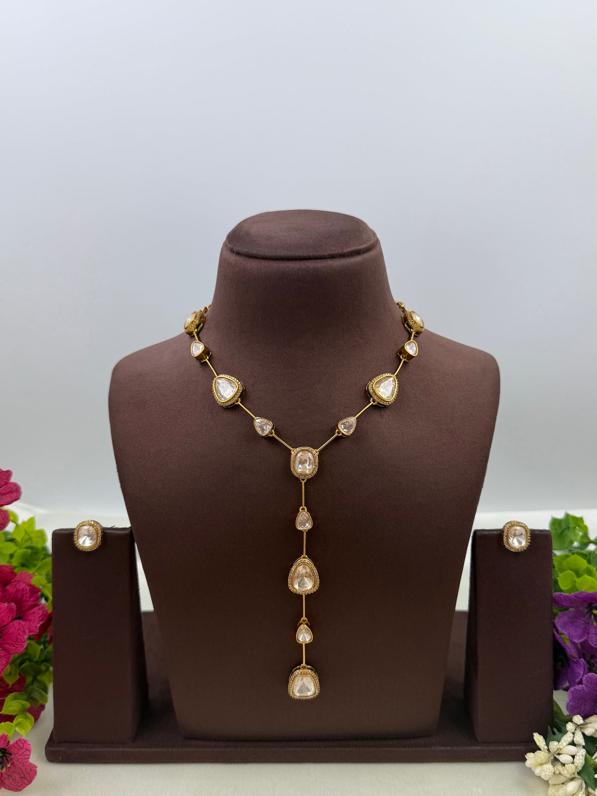 Pooja Jaipuri Kundan Necklace Set