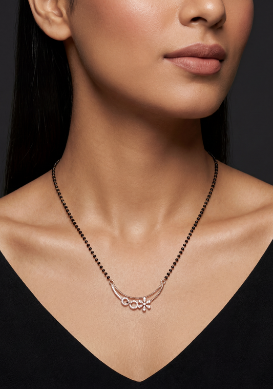 Double-Layer Flower Rose Gold Mangalsutra