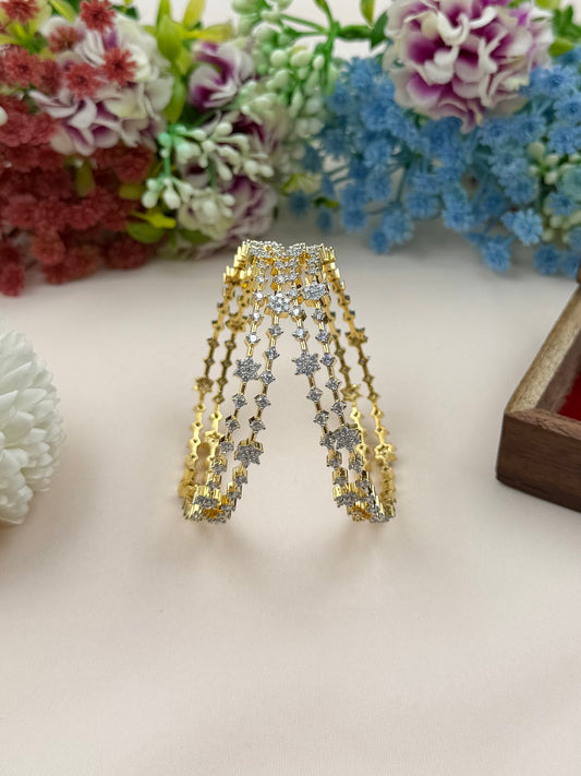 Emily American Diamond Two Tone Bangles