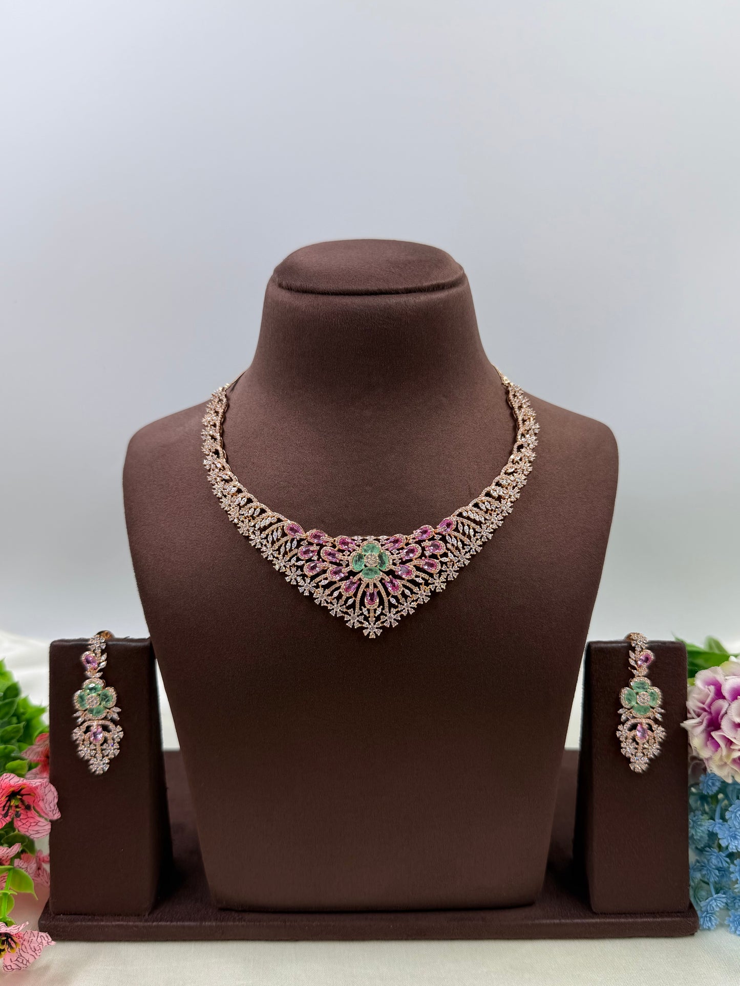 Nina American Diamond Necklace Set