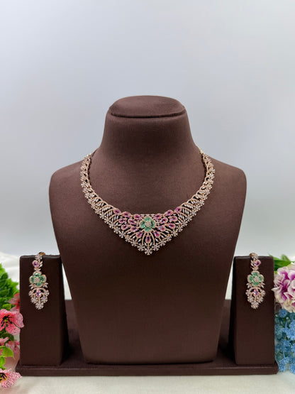 Nina American Diamond Necklace Set