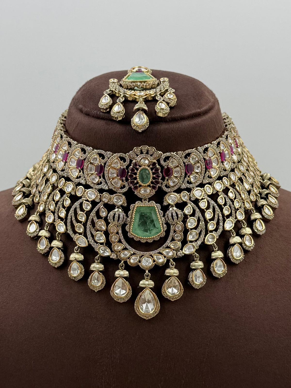 Snehal Maharani Victorian Choker Necklace Set