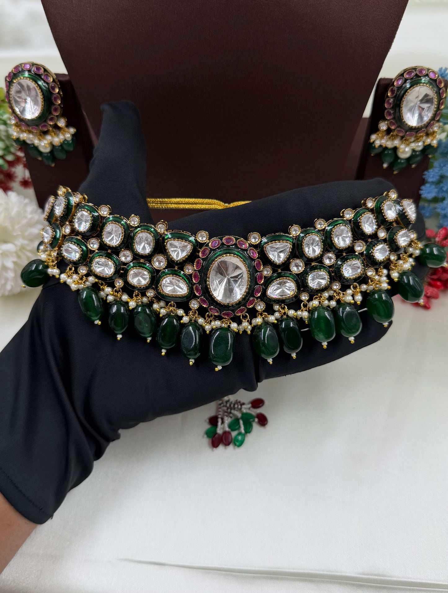 Keshavi Polki Kundan Necklace Set