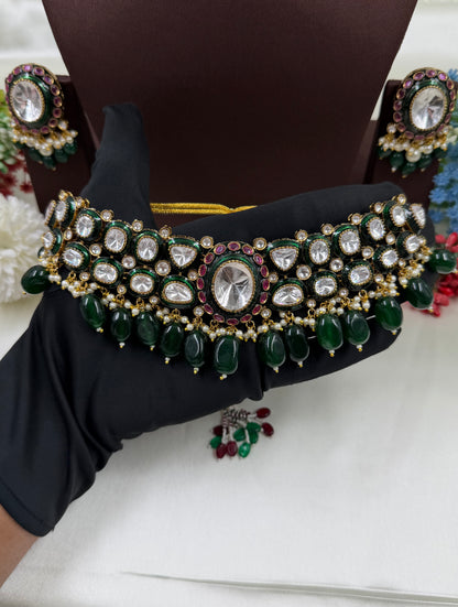 Keshavi Polki Kundan Necklace Set