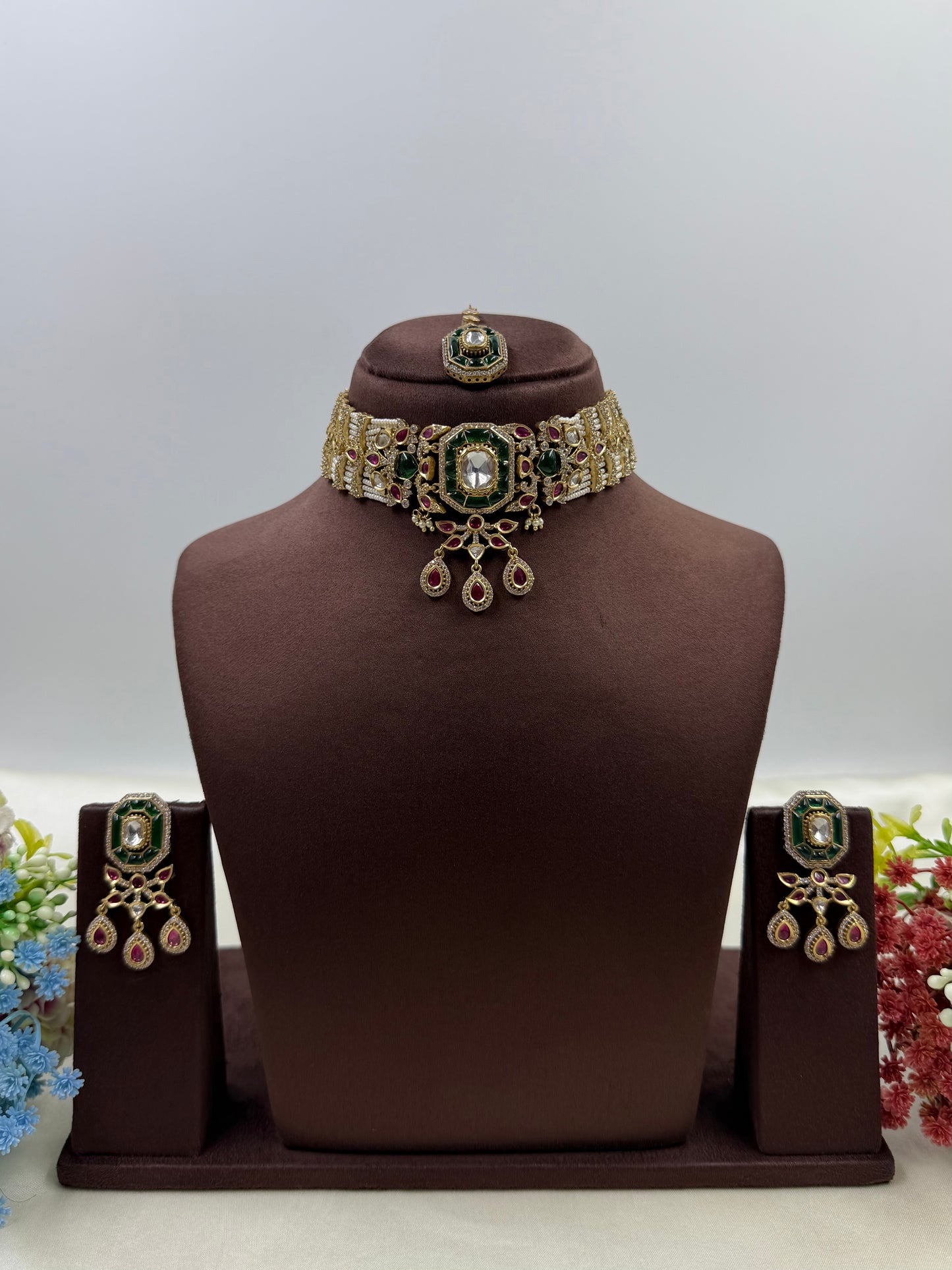 Sharvari Premium Moissanite Choker Set