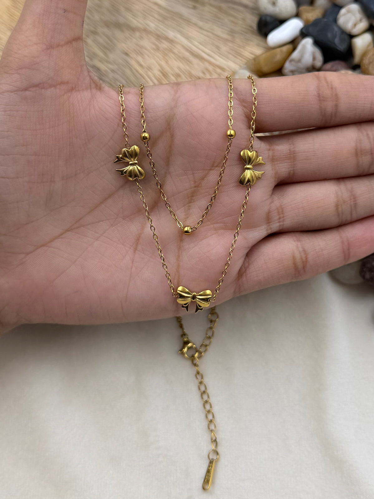 Nia Golden Petal Charm Gold Chain