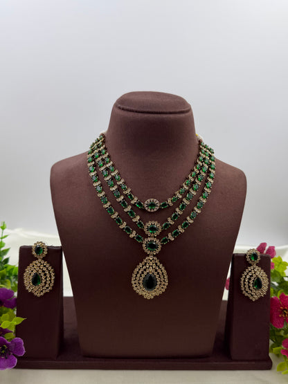 Roshni Victorian Three Layer Necklace Set