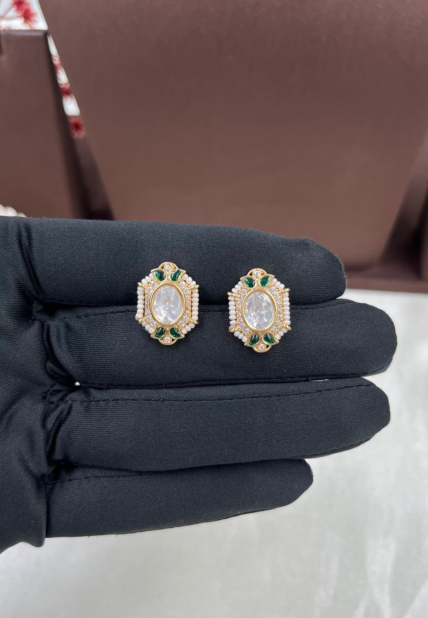 Saffron Moissanite Kundan Choker