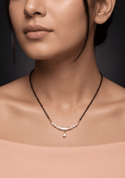 Baguette Diamond Rose Gold Mangalsutra