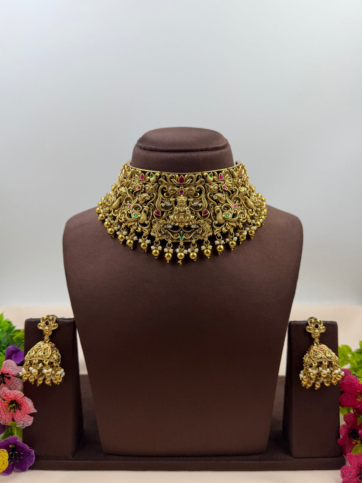 Swarali South Temple Choker Necklace Set