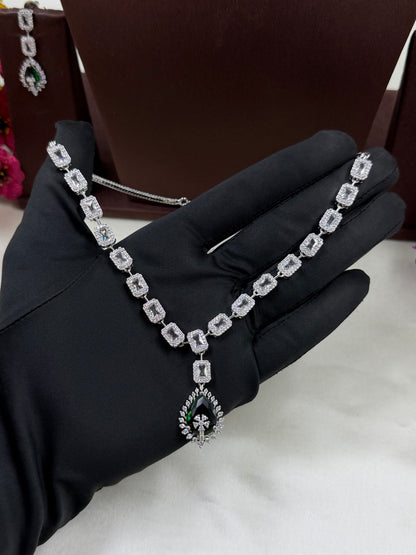 Suvarna Delicate American Diamond Necklace ￼