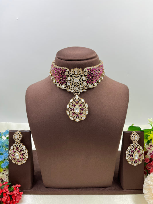 Veena Moissanite Choker Necklace