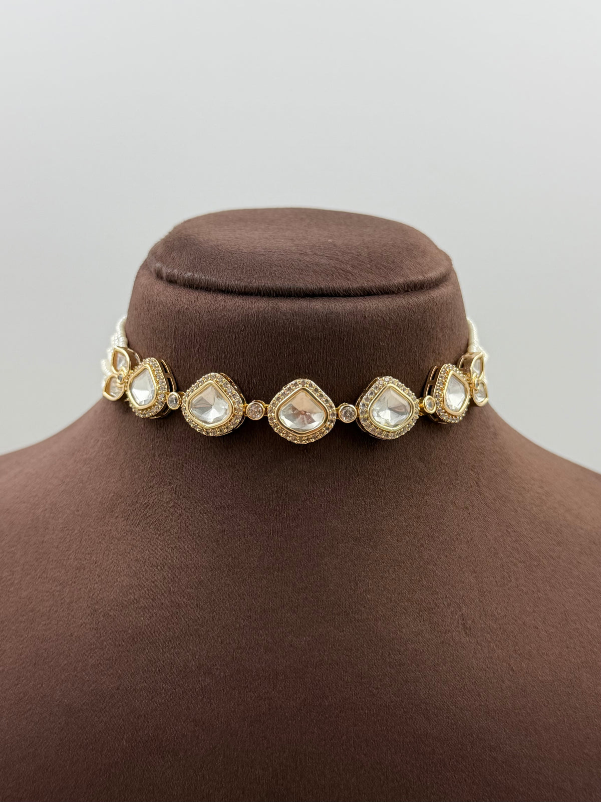Reshma Moissanite Delicate Choker Necklace Set